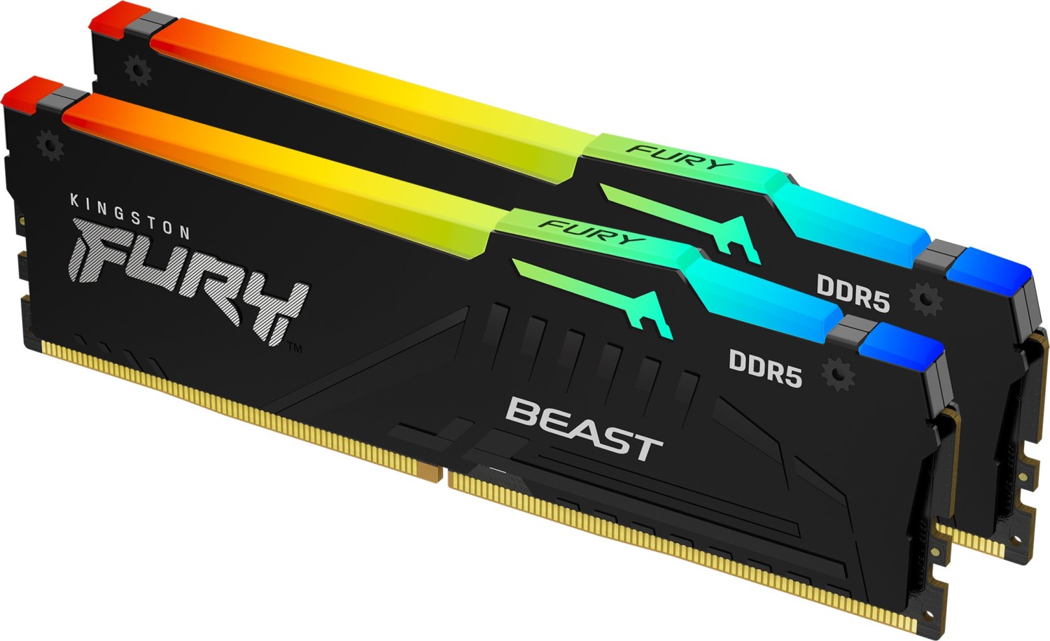 Kingston FURY Beast RGB weiß DIMM Kit 32GB, DDR5-6000, CL30-36-36