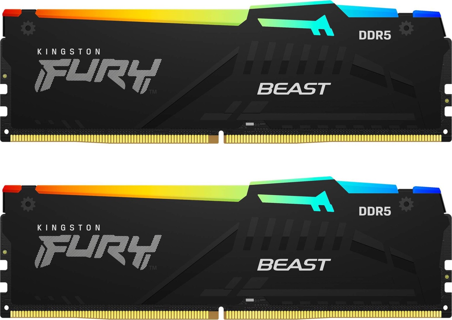 Kingston FURY Beast RGB weiß DIMM Kit 32GB, DDR5-6000, CL30-36-36