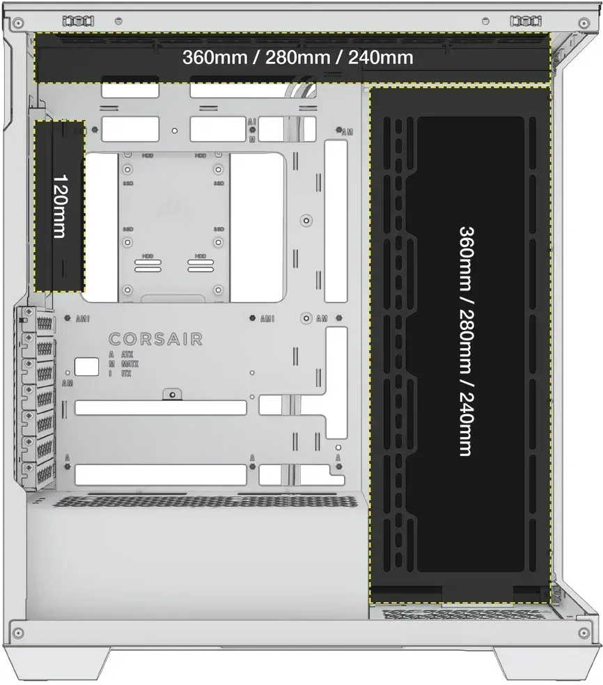 Corsair 3500X ARGB, schwarz, Glasfenster