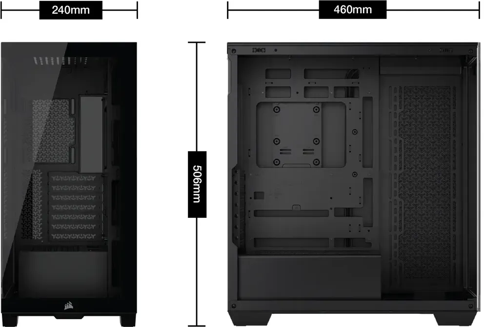 Corsair 3500X ARGB, schwarz, Glasfenster