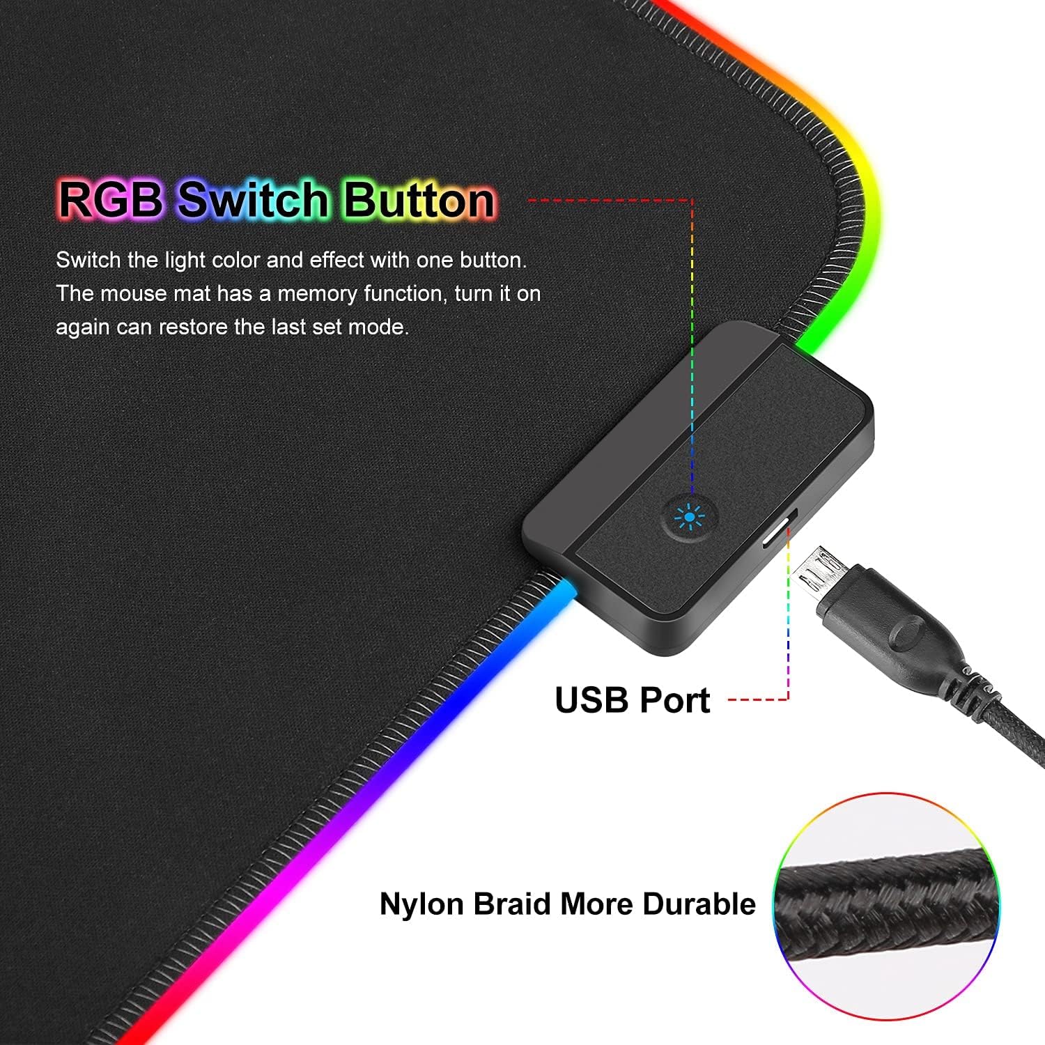 Realky RGB  800x300mm XXL Gaming Mousepad